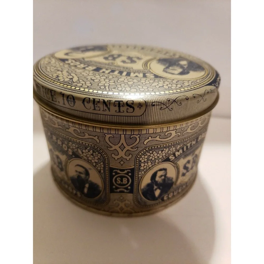 Vintage Smith Bros S.B. Cough Drops Tin Container Advertising‎ collectible C-6